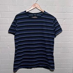 Forever 21 Men's Dark Blue Striped Tee